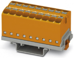 Verteilerblock, Push-in-Anschluss, 0,2-6,0 mm², 18-polig, 32 A, 6 kV, orange, 3273588