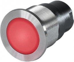 Druckschalter, 1-polig, silber, beleuchtet (rot/grün), 0,1 A/60 V, Einbau-Ø 16.1 mm, IP67, 3-101-395