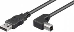 USB 2.0 Adapterleitung, USB Stecker Typ A auf USB Stecker Typ B, 0.5 m, schwarz