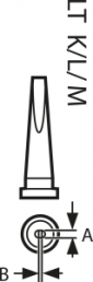 Lötspitze, Meißelform, Ø 4.6 mm, (D x L x B) 0.4 x 20 x 1.2 mm, LT K