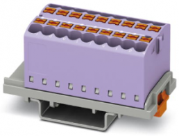 Verteilerblock, Push-in-Anschluss, 0,14-4,0 mm², 18-polig, 24 A, 8 kV, violett, 3273060