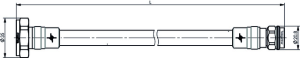 Koaxialkabel, 7-16 Stecker, gerade auf N-Stecker (gerade), 50 Ω, 1/2”Flexible Jumper, Tülle schwarz, 1 m, 100009615