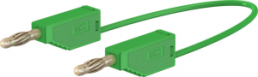 Messleitung mit (4 mm Stecker, gefedert, gerade) auf (4 mm Stecker, gefedert, gerade), 1 m, grün, PVC, 1,0 mm², CAT O