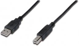 USB 2.0 Adapterleitung, USB Stecker Typ A auf USB Stecker Typ B, 1 m, schwarz