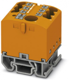 Verteilerblock, Push-in-Anschluss, 0,14-4,0 mm², 7-polig, 24 A, 8 kV, orange, 3274184