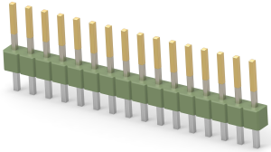 Stiftleiste, 16-polig, RM 2.54 mm, gerade, grün, 1-826629-6