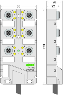 757-265/000-005 WAGO Sensor-Actuator Distribution Boxes Image 2