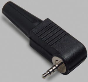 3.5 mm Winkel-Klinkenstecker, 4-polig (stereo), Lötanschluss, Kunststoff, 1107019