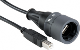 USB 2.0 Adapterleitung, USB Stecker Typ A auf USB Stecker Typ B, 2 m, schwarz