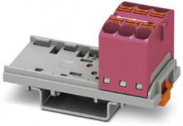 Verteilerblock, Push-in-Anschluss, 0,2-6,0 mm², 6-polig, 32 A, 6 kV, pink, 3273543