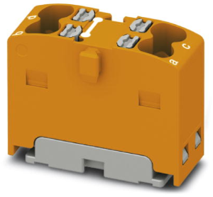 Verteilerblock, Push-in-Anschluss, 0,14-2,5 mm², 4-polig, 17.5 A, 6 kV, orange, 1046619