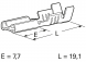 Unisolierte Flachsteckhülse, 6,35 x 0,81 mm, 0,51 bis 1,65 mm², AWG 20 bis 15, Messing, verzinnt, 5-160506-2