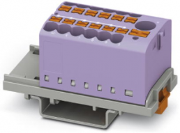 Verteilerblock, Push-in-Anschluss, 0,14-4,0 mm², 13-polig, 24 A, 8 kV, violett, 3273104