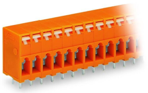 Leiterplattenklemme, 9-polig, RM 5.08 mm, 0,08-2,5 mm², 16 A, Käfigklemme, orange, 741-209