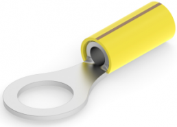 Isolierter Ringkabelschuh, 6,11 mm², AWG 10, 9.53 mm, gelb