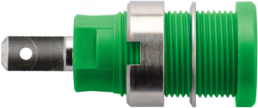 4 mm Buchse, Flachsteckanschluss, Einbau-Ø 12.2 mm, CAT III, grün, SEB 6450 NI / GN