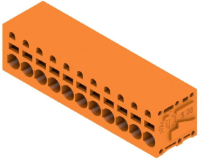 Leiterplattenklemme, 11-polig, RM 5.08 mm, 0,12-2,5 mm², 20 A, Federklemmanschluss, orange, 1331050000