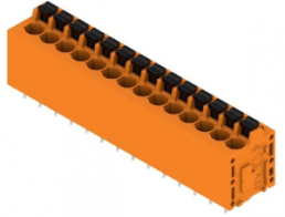 Leiterplattenklemme, 14-polig, RM 5.08 mm, 0,12-2,5 mm², 20 A, Federklemmanschluss, orange, 1331310000