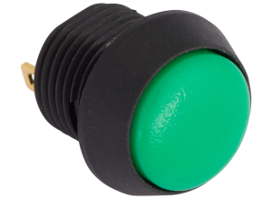 Drucktaster, 1-polig, grün, unbeleuchtet, 0,4 A/32 V, Einbau-Ø 12 mm, IP67, FL12NG