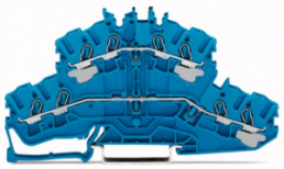 4-Leiter-Doppelstockklemme, Federklemmanschluss, 0,25-4,0 mm², 2-polig, 24 A, 8 kV, blau, 2002-2404