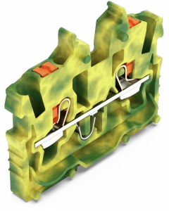 2-Leiter-Mini-Durchgangsklemme, Push-in-Anschluss, 0,14-1,5 mm², 2-polig, 13.5 A, 6 kV, gelb/grün, 2250-307