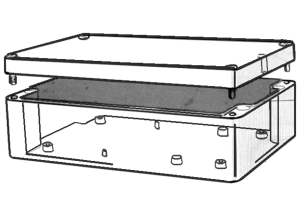 Polycarbonat Gehäuse, (L x B x H) 65 x 50 x 35 mm, lichtgrau (RAL 7035), IP66, MBM 128055