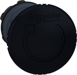 Drucktaster, Bund rund, schwarz, Frontring schwarz, Einbau-Ø 22 mm, ZB5AS52