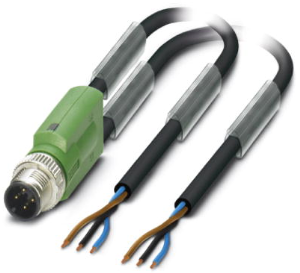 Sensor-Aktor Kabel, M12-Kabelstecker, gerade auf offenes Ende, 3-polig, 5 m, PUR, schwarz, 4 A, 1524226