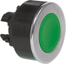Drucktaster, unbeleuchtet, tastend, Bund rund, grün, Einbau-Ø 22 mm, L23AA02