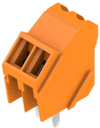 Leiterplattenklemme, 2-polig, RM 3.5 mm, 0,08-2,08 mm², 10 A, Schraubanschluss, orange, 1714980000