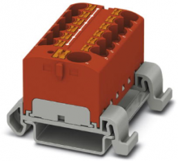 Verteilerblock, Push-in-Anschluss, 0,2-6,0 mm², 13-polig, 32 A, 6 kV, rot, 3273750