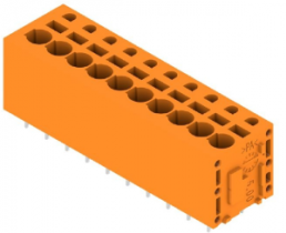 Leiterplattenklemme, 10-polig, RM 5 mm, 0,12-2,5 mm², 20 A, Federklemmanschluss, orange, 1330530000