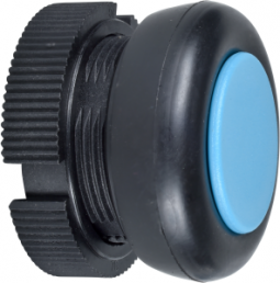 Drucktaster, tastend, Bund rund, blau, Frontring schwarz, Einbau-Ø 22 mm, XACA9416