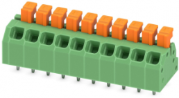 Leiterplattenklemme, 10-polig, RM 3.5 mm, 0,2-0,75 mm², 13.5 A, Federklemmanschluss, grün, 1864367