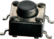Kurzhubtaster, 1 Schließer, 50 mA/12 VDC, unbeleuchtet, Betätiger (schwarz, L 3.3 mm), 1,56 N, SMD