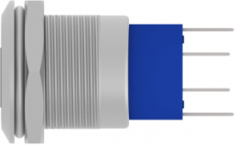 Schalter, 2-polig, silber, beleuchtet (rot/gelb), 3 A/250 VAC, Einbau-Ø 17.7 mm, IP67, 1-2316366-7