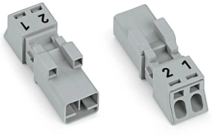 Stecker, 2-polig, Push-in, 0,25-1,5 mm², grau, 890-252