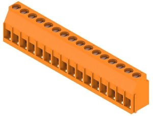 Leiterplattenklemme, 16-polig, RM 5 mm, 0,08-6,0 mm², 20 A, Zugbügel, orange, 1001820000