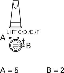 Lötspitze, Meißelform, Ø 9.3 mm, (D x L x B) 1.8 x 25 x 4.7 mm, LHT D