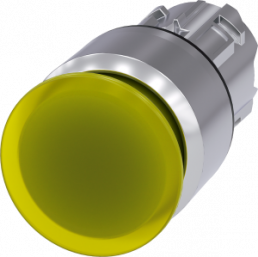 Pilzdrucktaster, rastend, gelb, Einbau-Ø 22.3 mm, 3SU1051-1AA30-0AA0