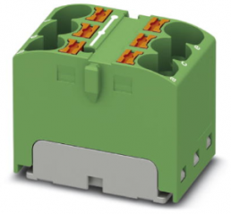Verteilerblock, Push-in-Anschluss, 0,2-6,0 mm², 6-polig, 32 A, 6 kV, grün, 3273798