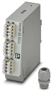 Spleißbox, 12 x LC Duplex, (B x H x T) 40 x 130 x 115 mm, grau, 1019705