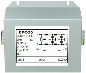EMC Filter, 50 bis 60 Hz, 8 A, 250 V (DC), 250 VAC, Printklemme, B84142B0008R000