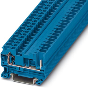 Durchgangsklemme, Zugfeder-/Steckanschluss, 0,08-6,0 mm², 2-polig, 32 A, 6 kV, blau, 3042874