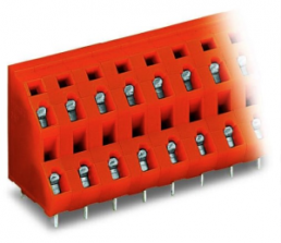 Leiterplattenklemme, 12-polig, RM 7.62 mm, 0,08-2,5 mm², 21 A, Käfigklemme, orange, 736-606