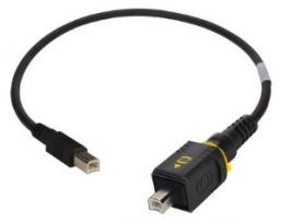 USB 2.0 Verbindungskabel, PushPull (V4) Typ B auf USB Stecker Typ B, 0.5 m, schwarz