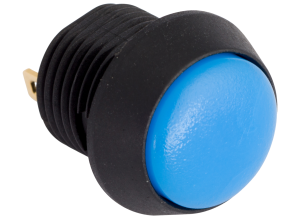 Drucktaster, 1-polig, blau, unbeleuchtet, 0,4 A/32 V, Einbau-Ø 13 mm, IP67, FL13NB