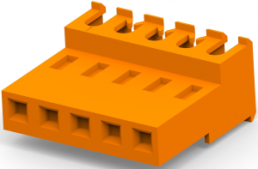 Buchsengehäuse, 5-polig, RM 3.96 mm, gerade, orange, 3-640604-5