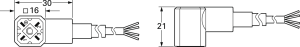 Sensor-Aktor Kabel, Kabelstecker auf offenes Ende, 3-polig, 2 m, PVC, grau, 10 A, 931783001