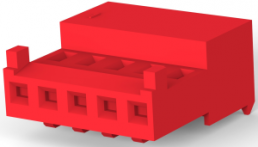 Buchsengehäuse, 5-polig, RM 2.54 mm, abgewinkelt, rot, 3-644042-5